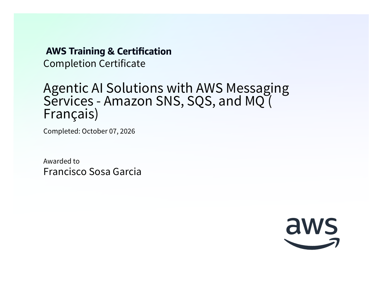 Agentic AI Solutions with AWS Messaging Services – Amazon SNS, SQS, and MQ (Français)